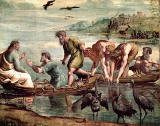 The Miraculous Draught of Fishes (cartoon for the Sistine Chapel) (pre restoration)